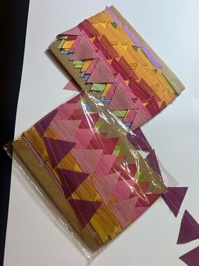 Etsy Colorful Triangle Fabric Garland - Pink, Magenta, Yellow, Green